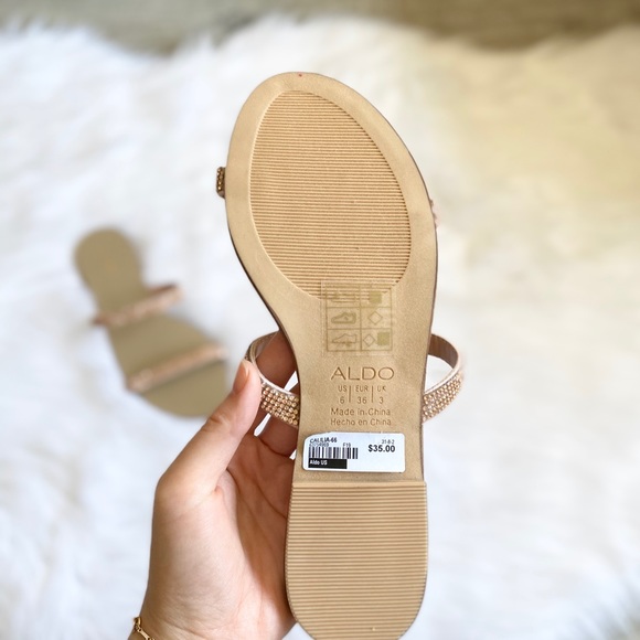 ALDO Rose Gold Rhinestone Sandals - Picture 3 of 4